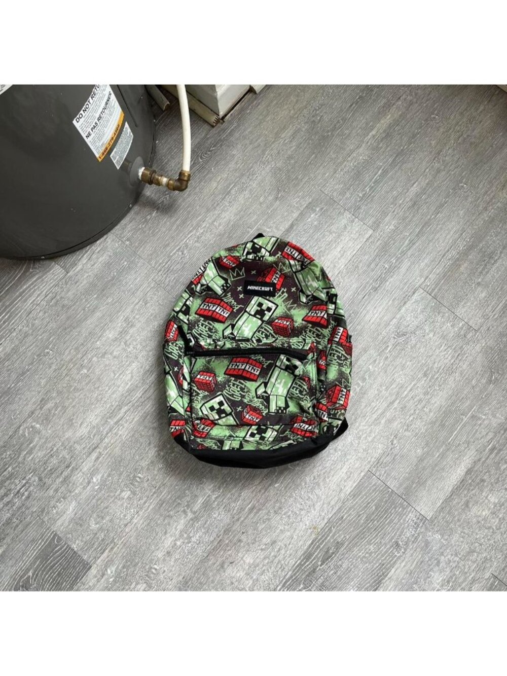 Green / Black / Multi Official Minecraft Creeper Graphic Back Pack / Bag